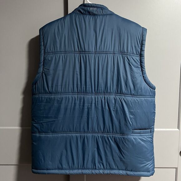 Enjoi Men Titanic Puffer Vest Blue X-Large Nylon Fisherman Pockets - Picture 3 of 7